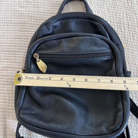 Libaire Backpack Womens Black Leather Mini Bag Purse USA Adjustable Classic - Picture 7 of 10